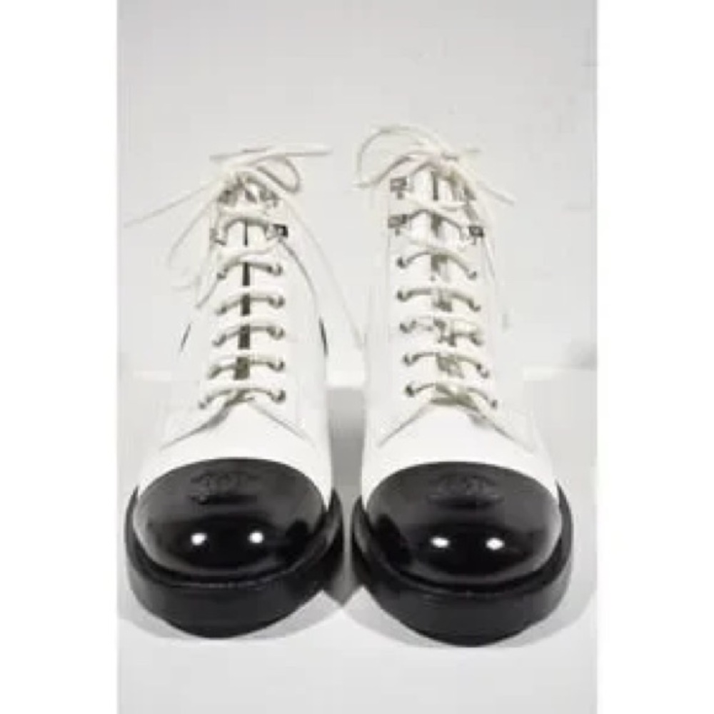 Chanel lace-up black and white boots. Excellent condition. Bought for $3800